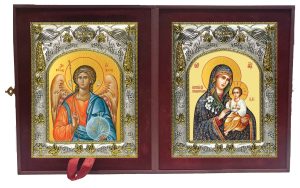 Складень Ангел Хранитель и Неувядаемый цвет, икона Божией Матери