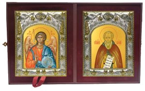 Складень Ангел Хранитель и Александр Свирский преподобный