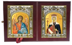 Складень Ангел Хранитель и Елена равноапостольная царица