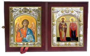 Складень Ангел Хранитель и Киприан и Устина
