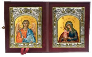 Складень Ангел Хранитель и Взыскание погибших, икона Божией Матери