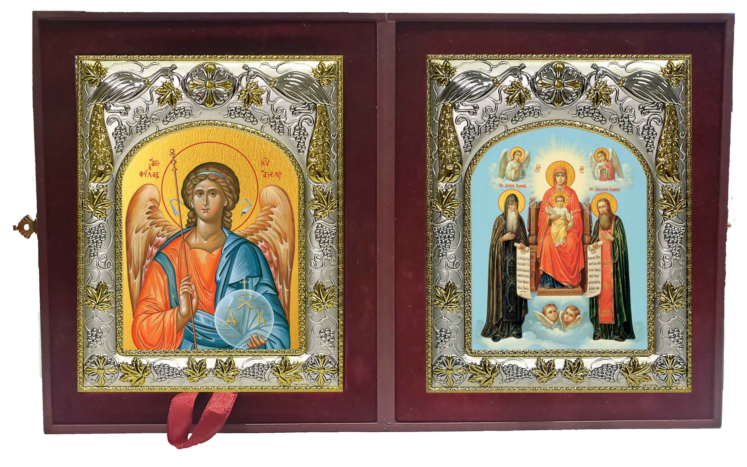 Складень Ангел Хранитель и Печерская икона Божией Матери