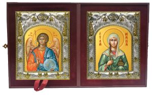 Складень Ангел Хранитель и Миропия Хиосская мученица
