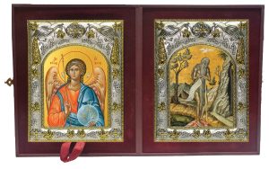 Складень Ангел Хранитель и Онуфрий Великий преподобный