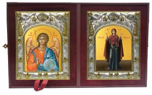 Складень Ангел Хранитель и Нерушимая стена, икона Божией Матери