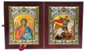 Складень Ангел Хранитель и Георгий Победоносец великомученик