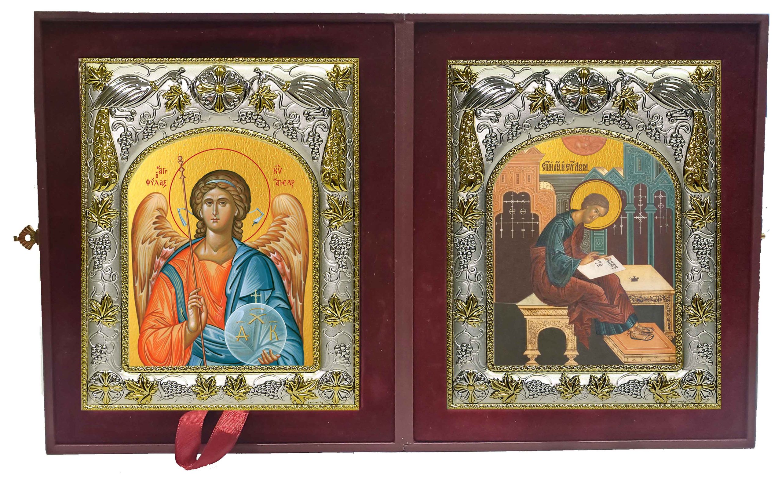 Складень Ангел Хранитель и Лука апостол