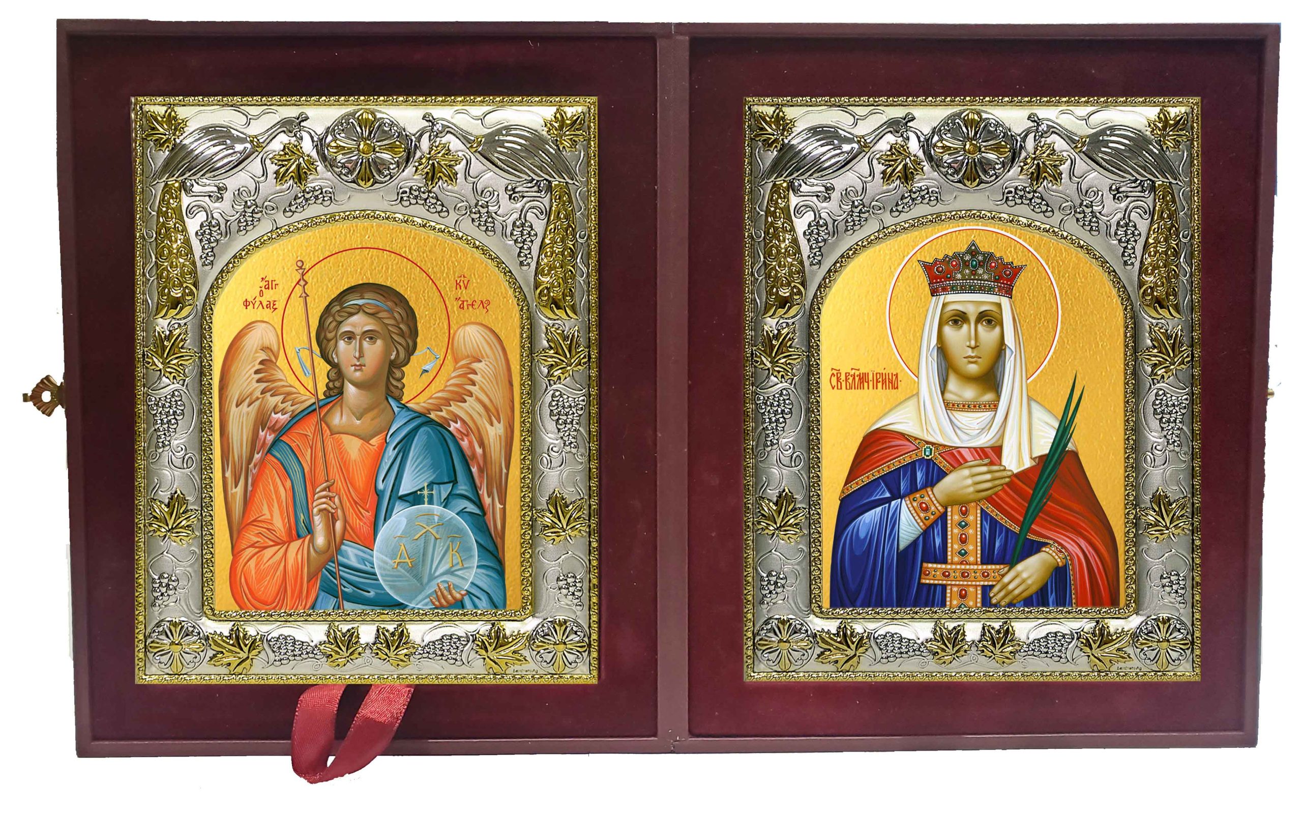 Складень Ангел Хранитель и Ирина великомученица