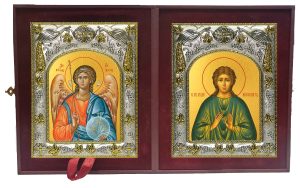 Складень Ангел Хранитель и Аркадий Вяземский и Новоторжский преподобный