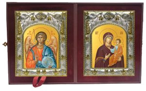 Складень Ангел Хранитель и Иверская икона Божией Матери