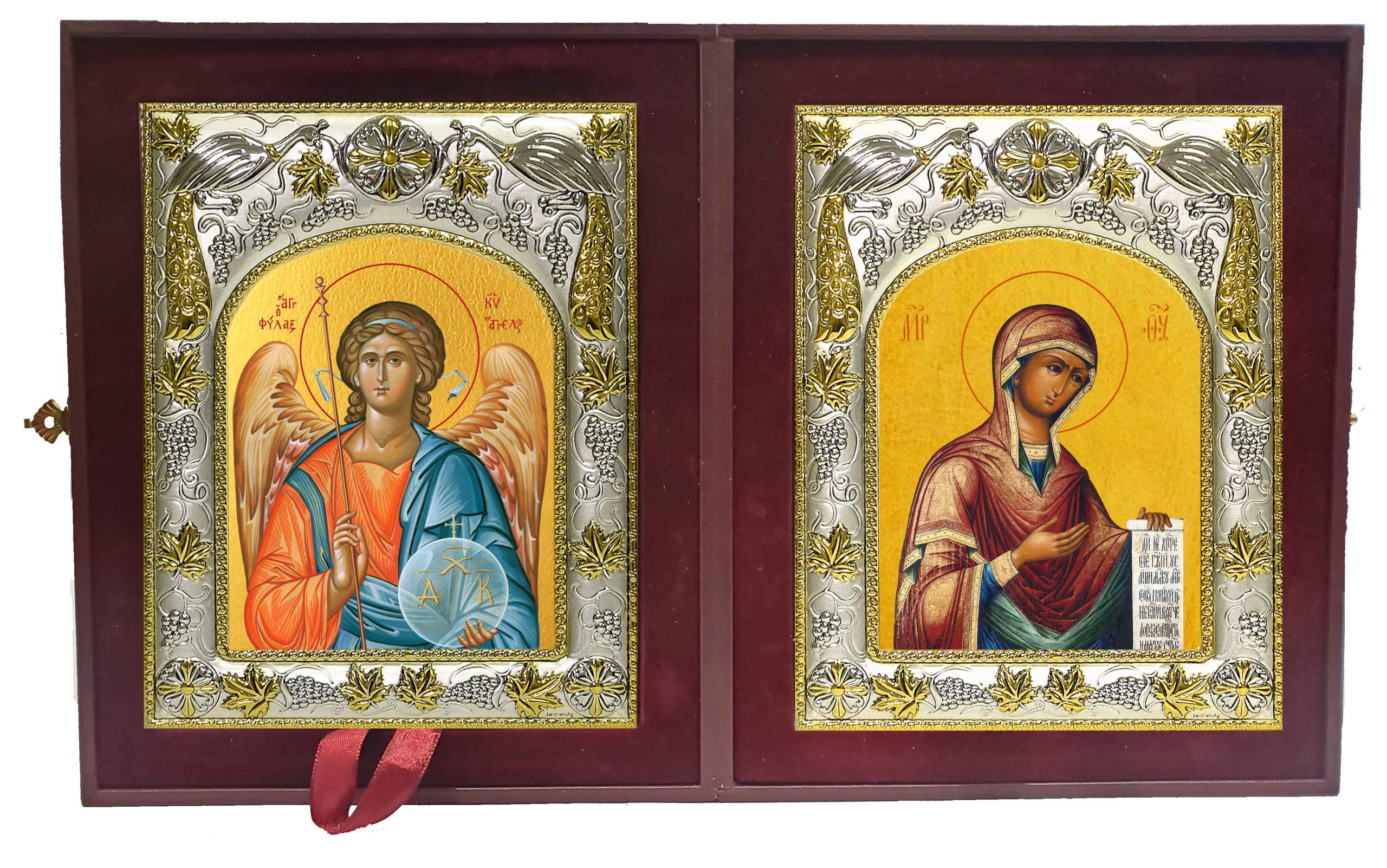 Складень Ангел Хранитель и Деисусная икона Божией Матери