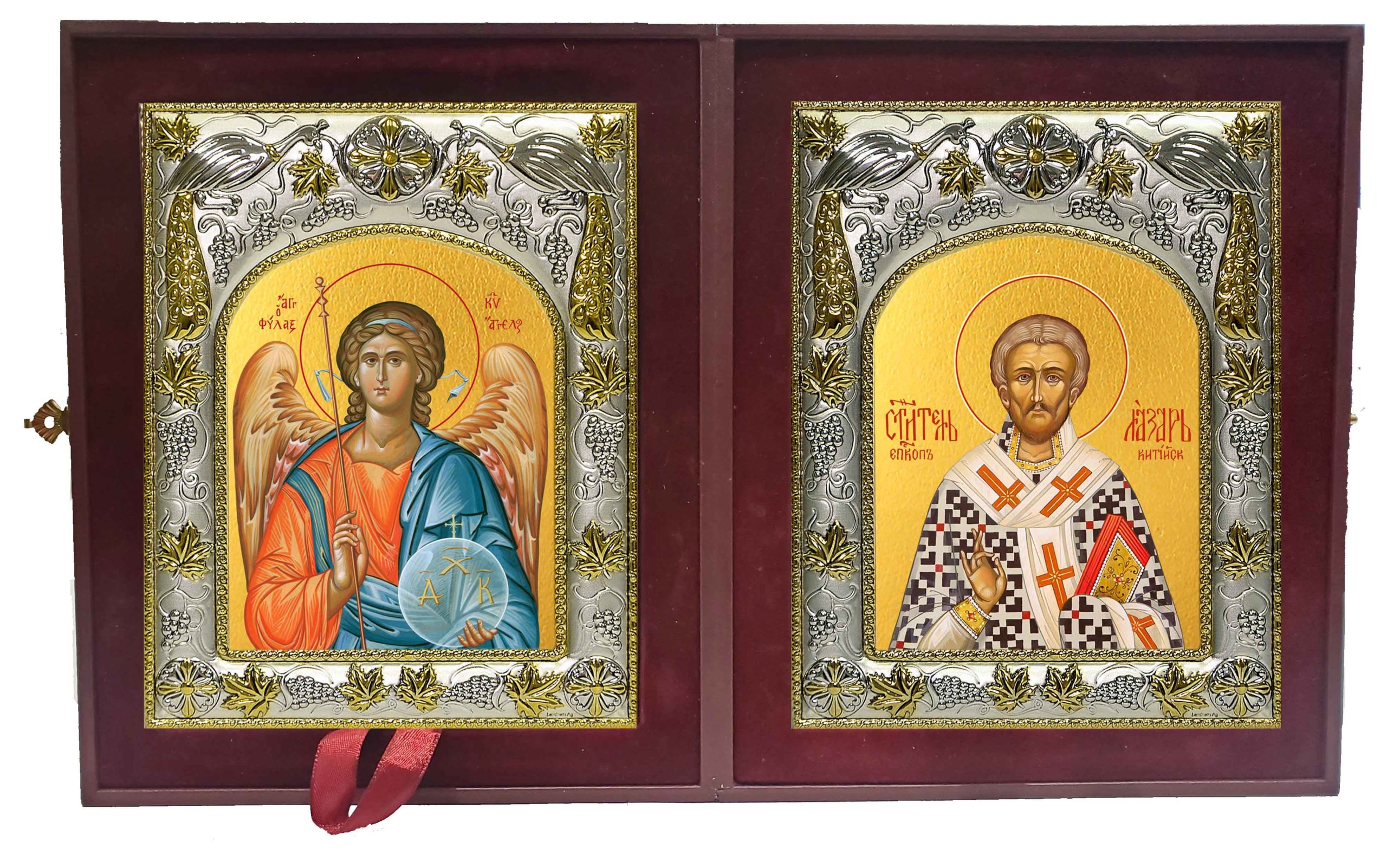 Складень Ангел Хранитель и Лазарь Четверодневный Китийский, епископ