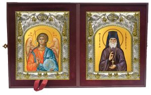 Складень Ангел Хранитель и Алексий (Алексей) Голосеевский, Киевский преподобный, иеромонах
