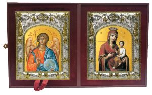 Складень Ангел Хранитель и Скоропослушница, икона Божией Матери