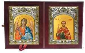 Складень Ангел Хранитель и Виктор Коринфский священномученик