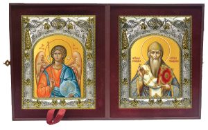 Складень Ангел Хранитель и Спиридон Тримифунтский святитель