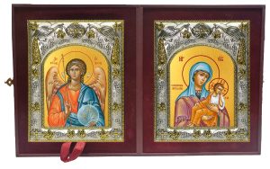 Складень Ангел Хранитель и Старорусская икона Божией Матери