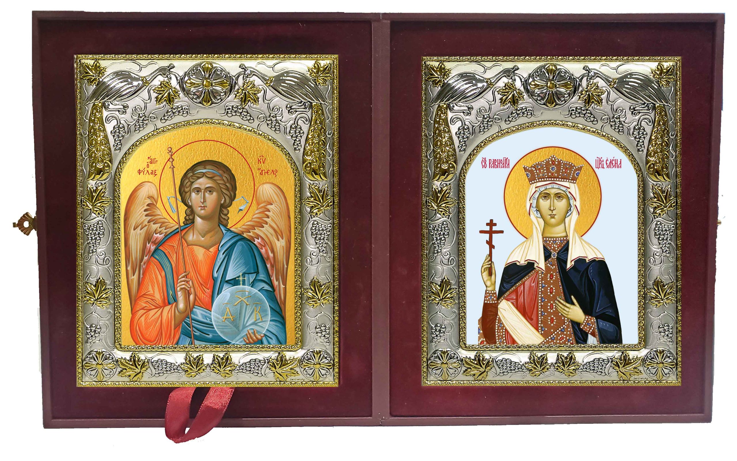 Складень Ангел Хранитель и Елена равноапостольная царица