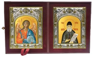 Складень Ангел Хранитель и Паисий Святогорец преподобный