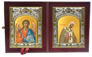 Складень Ангел Хранитель и Леонтий епископ Ростовский, святитель