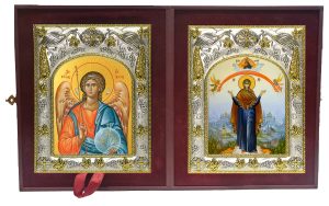 Складень Ангел Хранитель и Покров, икона Божией Матери