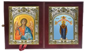 Складень Ангел Хранитель и Покров, икона Божией Матери