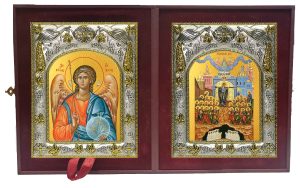 Складень Ангел Хранитель и Непроходимая дверь, икона Божией Матери
