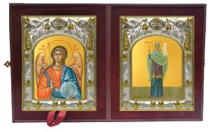 Складень Ангел Хранитель и Виринея (Вероника) Едесская мученица