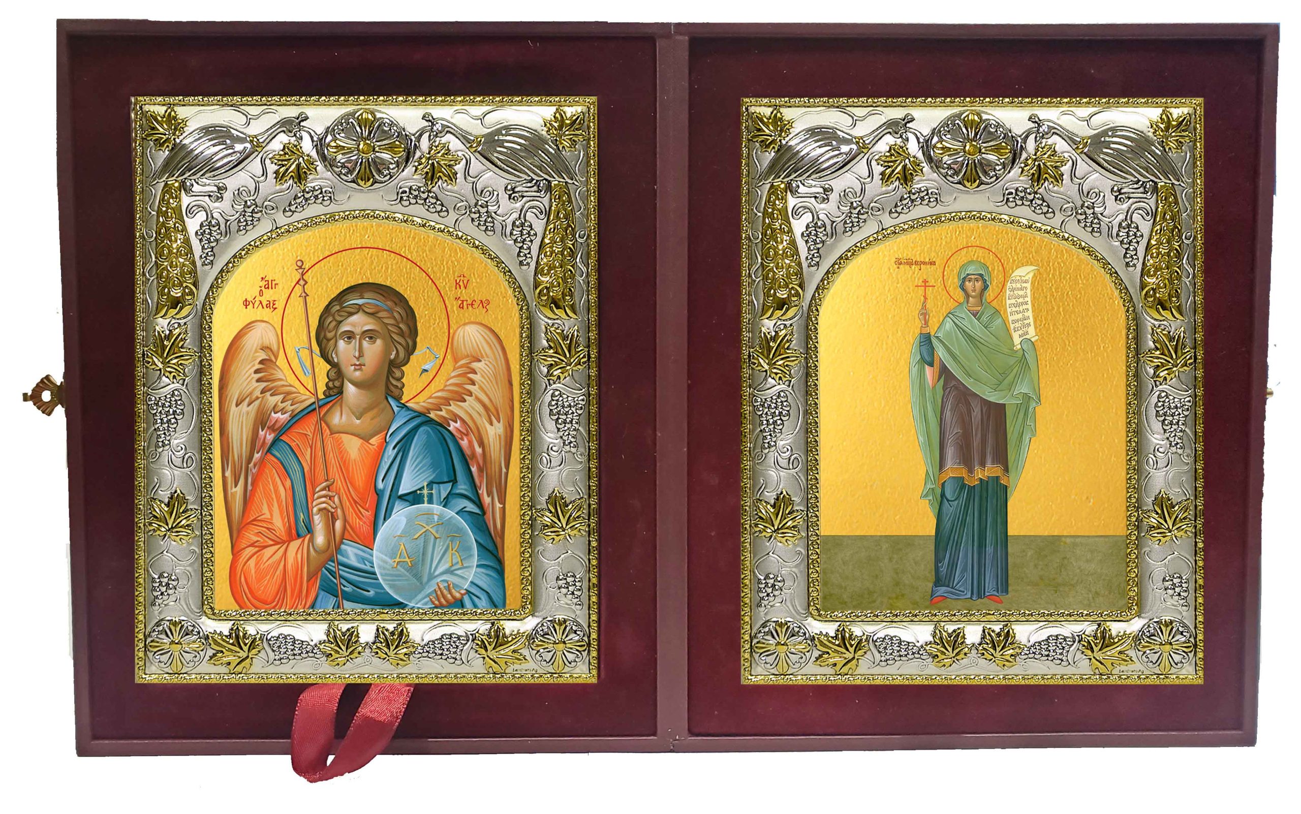 Складень Ангел Хранитель и Виринея (Вероника) Едесская мученица