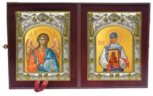 Складень Ангел Хранитель и Мария Дивеевская (Федина) блаженная