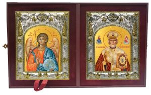 Складень Ангел Хранитель и Николай Чудотворец