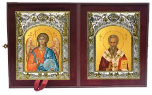 Складень Ангел Хранитель и Андрей Архиепископ Критский, святитель