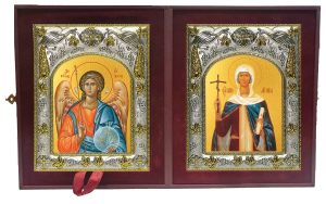 Складень Ангел Хранитель и Нина просветительница Грузии, равноапостольная