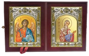 Складень Ангел Хранитель и Мефодий равноапостольный