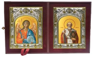 Складень Ангел Хранитель и Николай Чудотворец