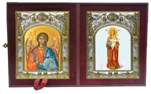 Складень Ангел Хранитель и Благодатное Небо икона Божией Матери