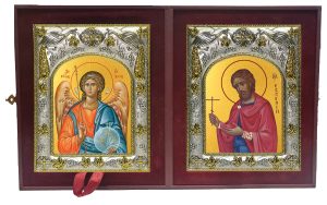 Складень Ангел Хранитель и Евгений Севастийский мученик