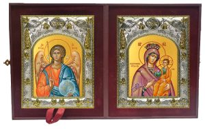 Складень Ангел Хранитель и Избавительница, икона Божией Матери