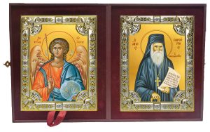 Складень Ангел Хранитель и Порфирий Кавсокаливит преподобный