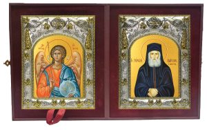 Складень Ангел Хранитель и Паисий святогорец преподобный