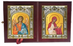 Складень Ангел Хранитель и Валентина Кесарийская мученица