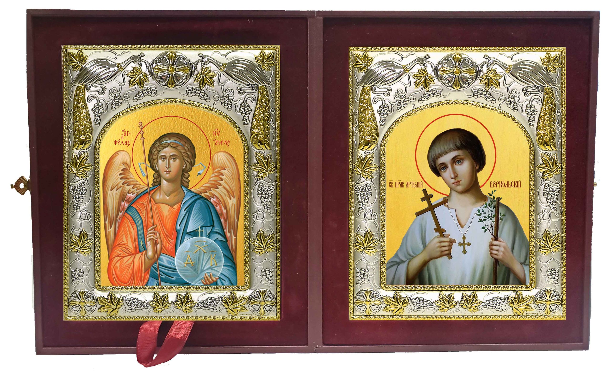Складень Ангел Хранитель и Артемий (Артём) Веркольский праведный