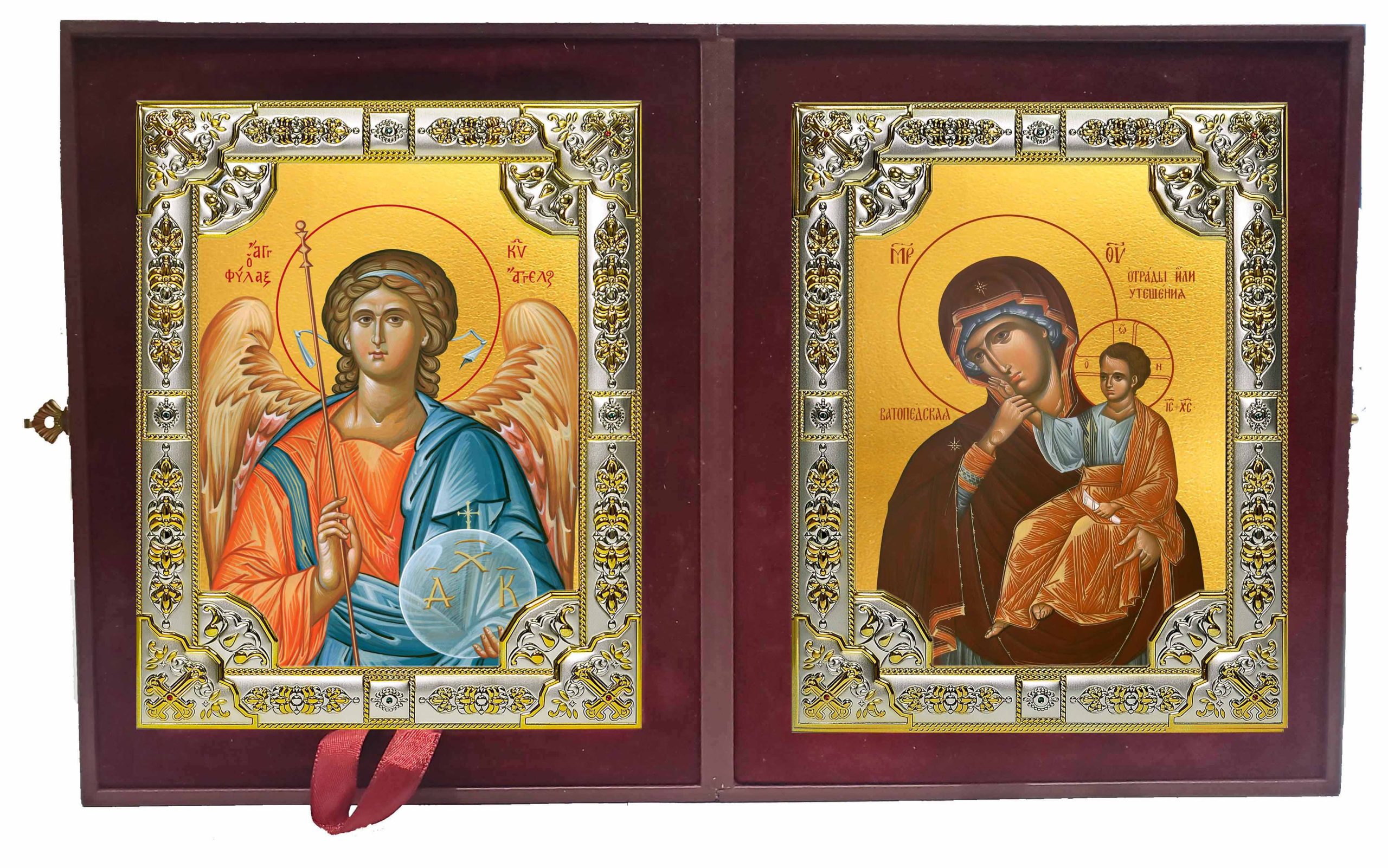 Складень Ангел Хранитель и Ватопедская икона Божией Матери