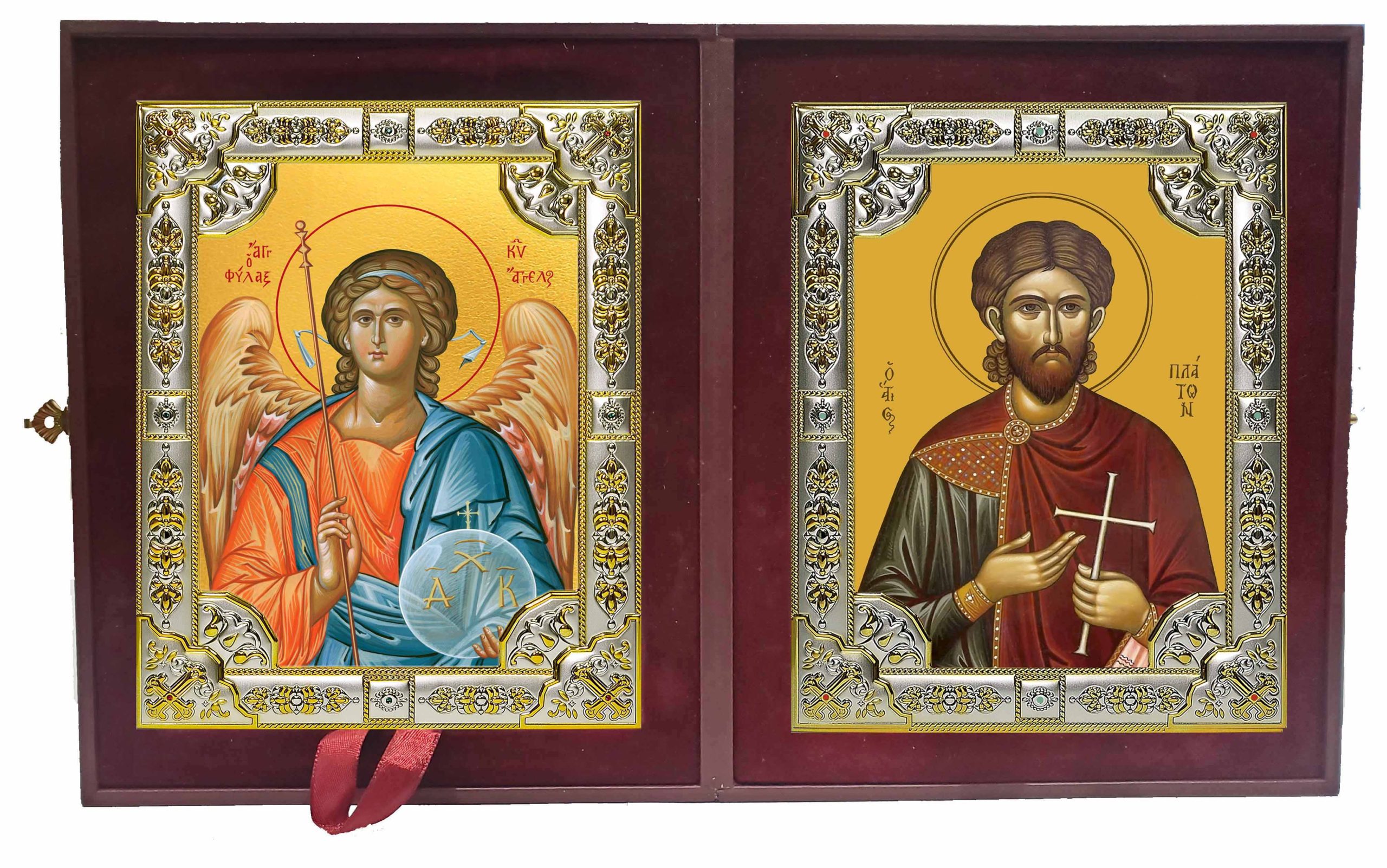 Складень Ангел Хранитель и Платон Анкирский, мученик