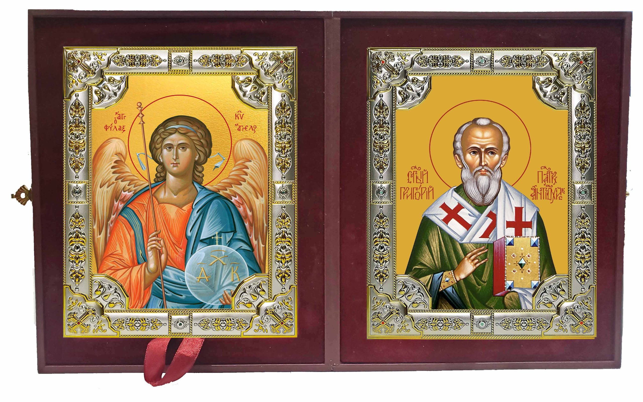 Складень Ангел Хранитель и Григорий Антиохийский святитель, патриарх