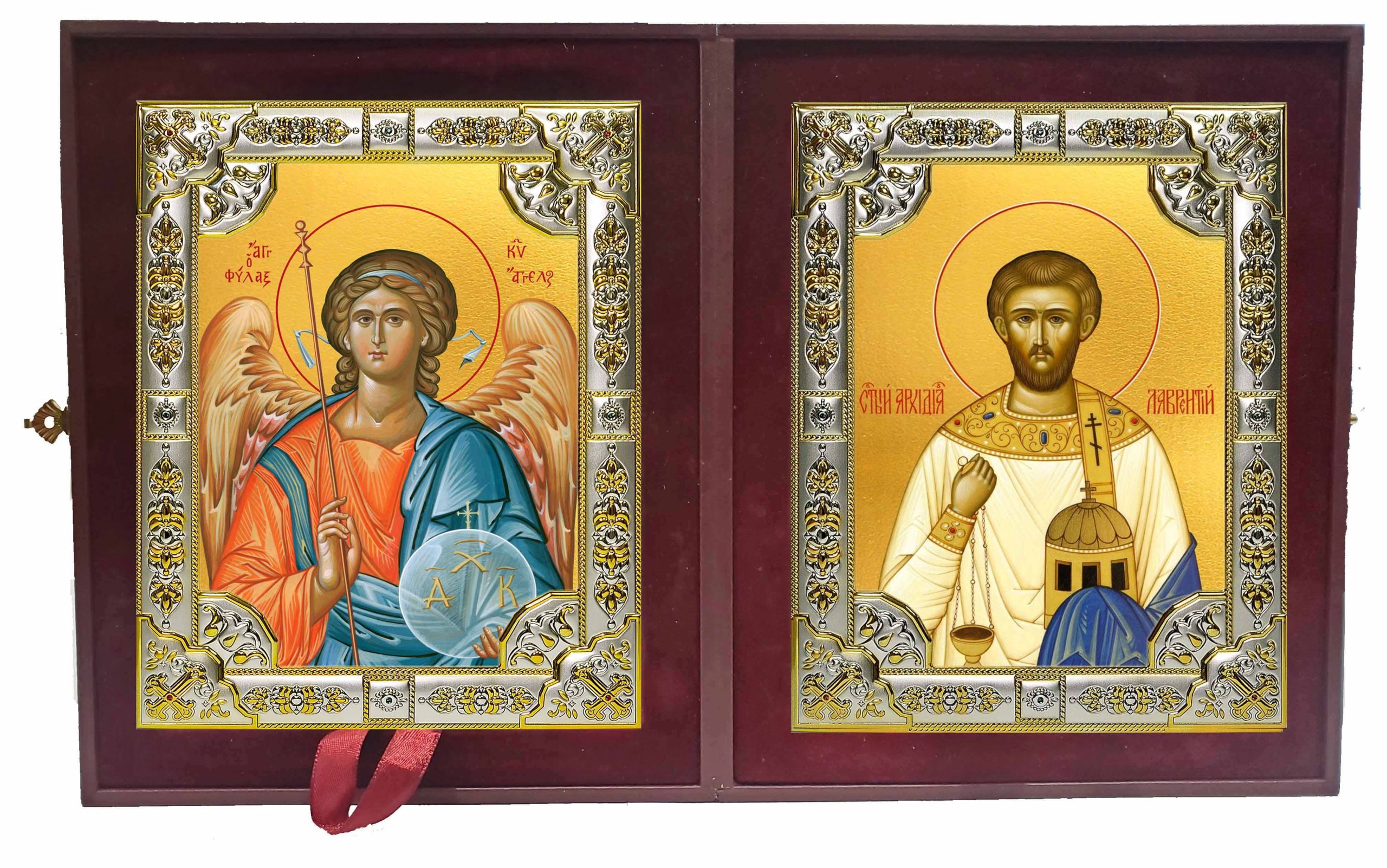 Складень Ангел Хранитель и Лаврентий Римский архидиакон, мученик