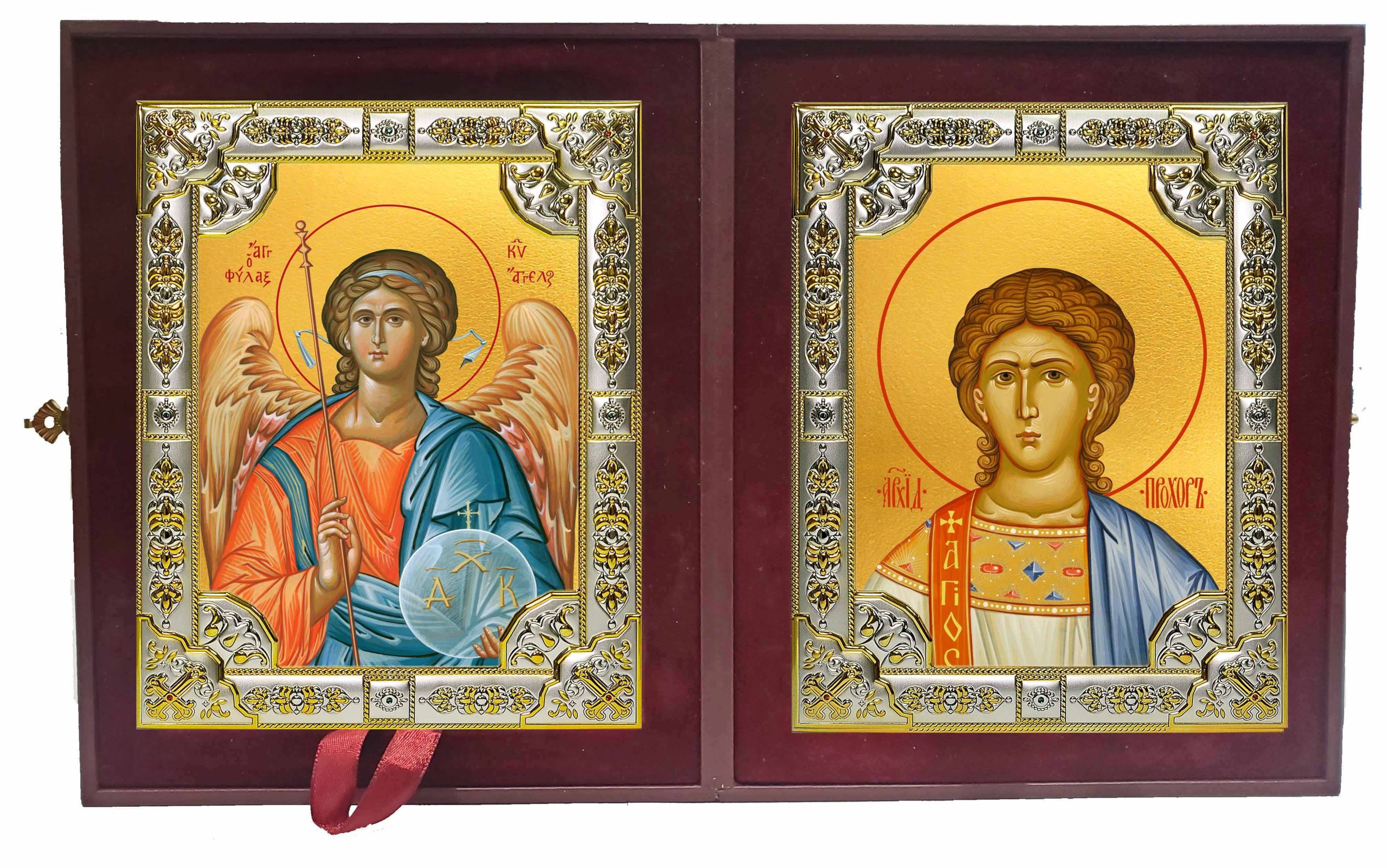 Складень Ангел Хранитель и Прохор архидиакон апостол