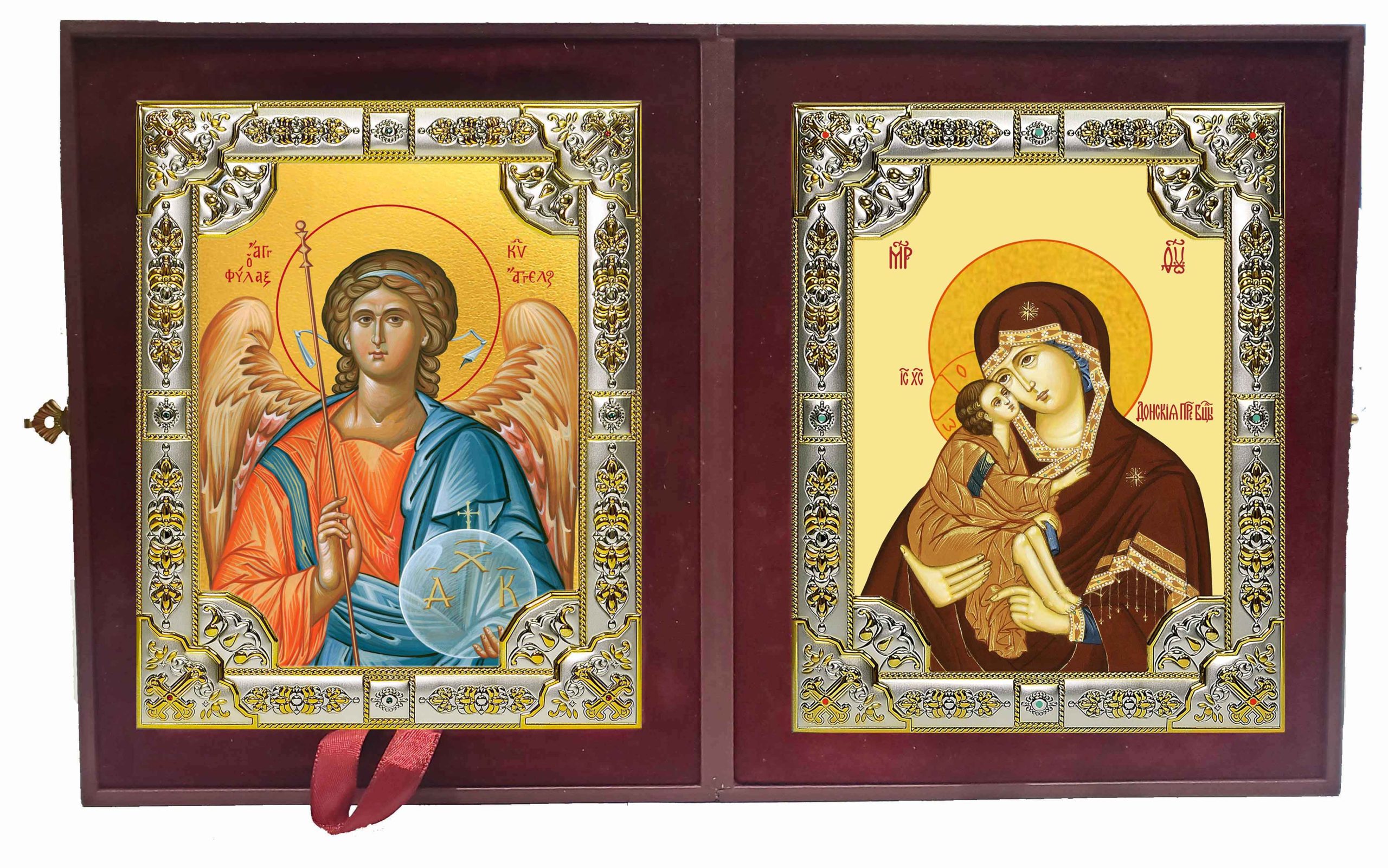 Складень Ангел Хранитель и Донская икона Божией Матери