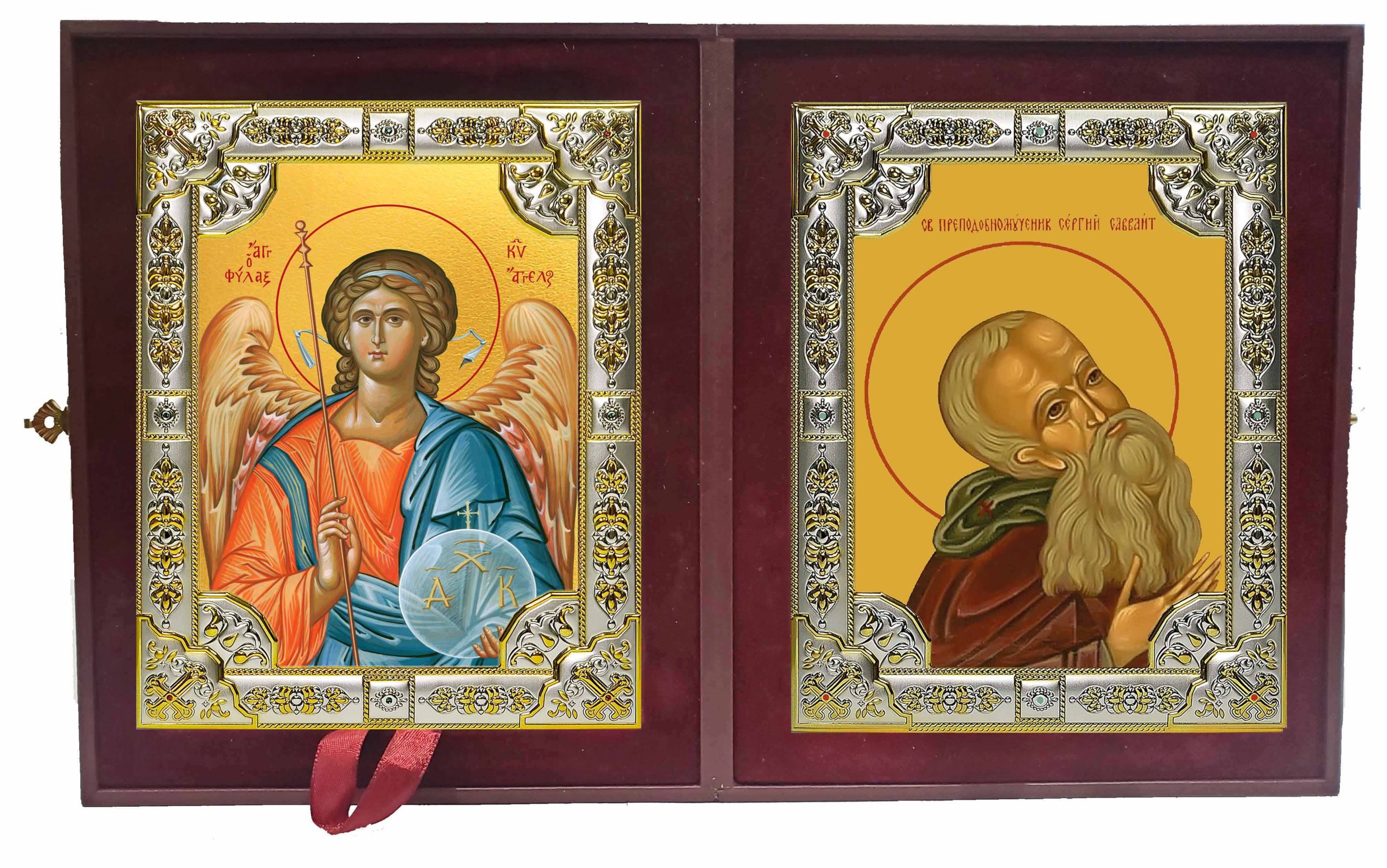 Складень Ангел Хранитель и Сергий (Сергей) Савваит