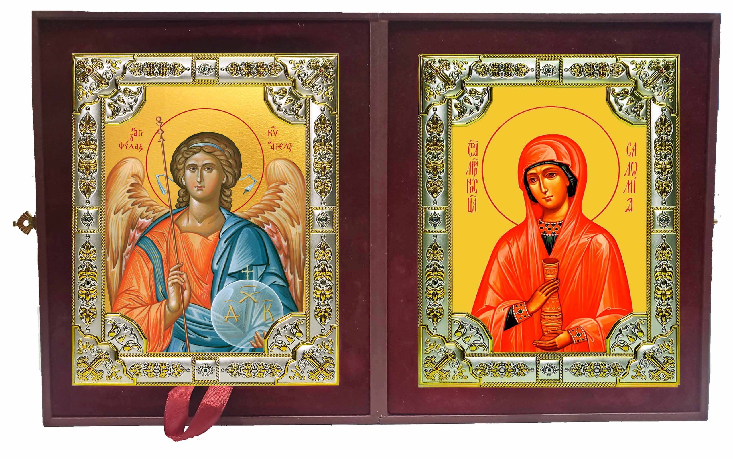 Складень Ангел Хранитель и Саломия Мироносица